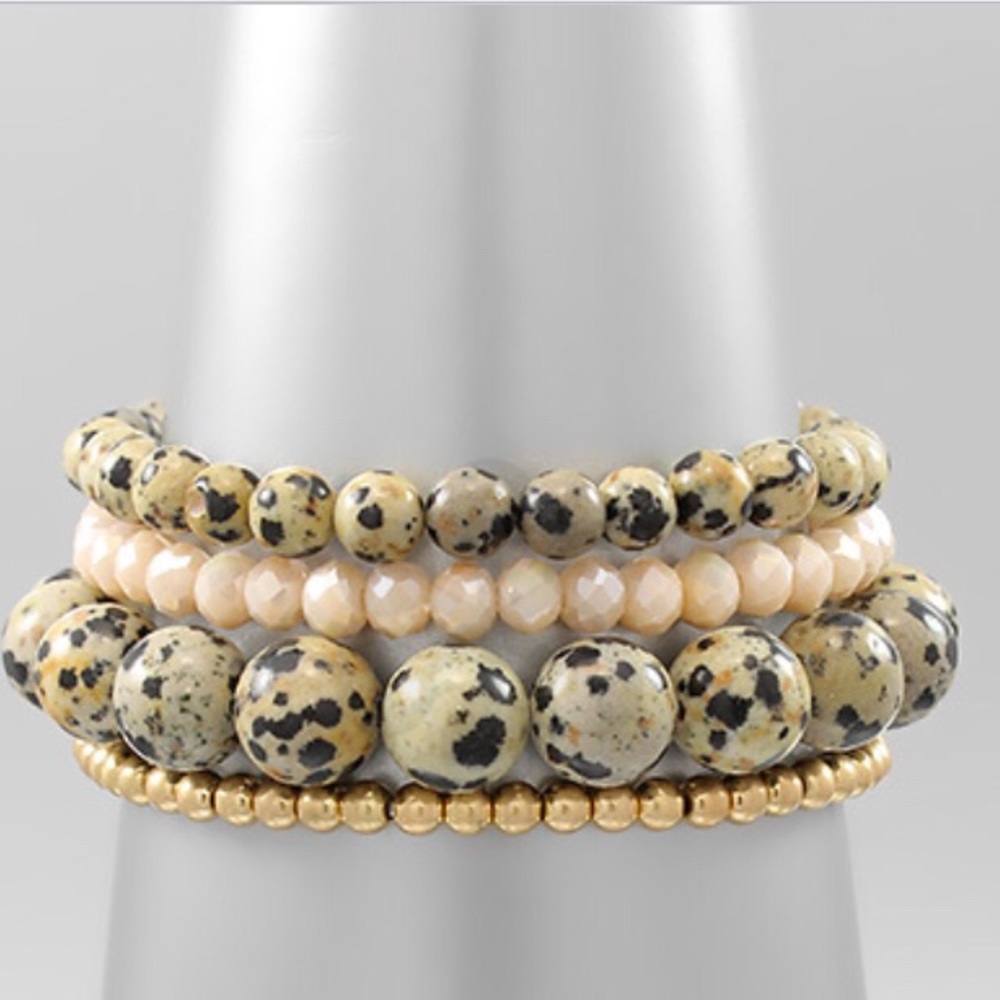 Dalmatian Jasper Multi Layer Bracelet